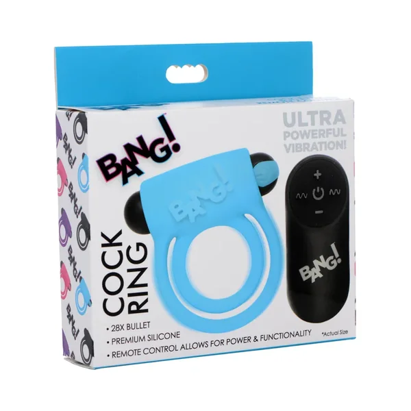 BANG! Silicone Cock Ring & Bullet with Remote Control for Hands-Free Pleasure