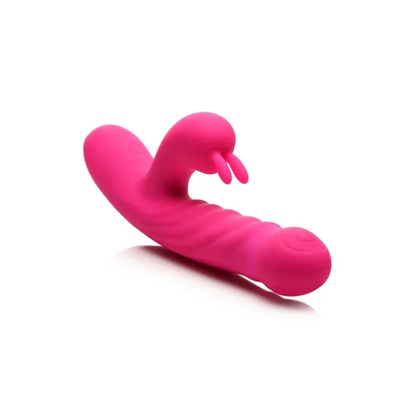 Bang! Thrusting and Vibrating Rechargeable Silicone Rabbit Vibrator – Pink