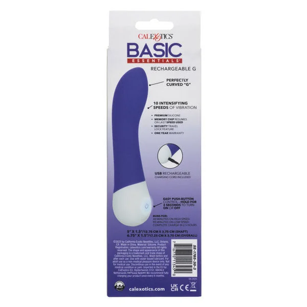 Basic Essentials G-Spot Vibrator in Purple Design