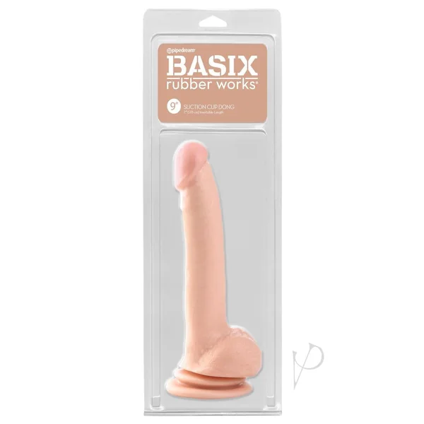 Basix Rubber Works Suction Cup Dong 9in - Vanilla