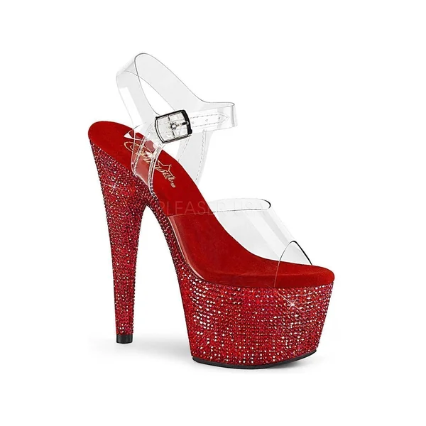BEJEWELED-708DM Exotic Platform Sandal | Clear Vinyl