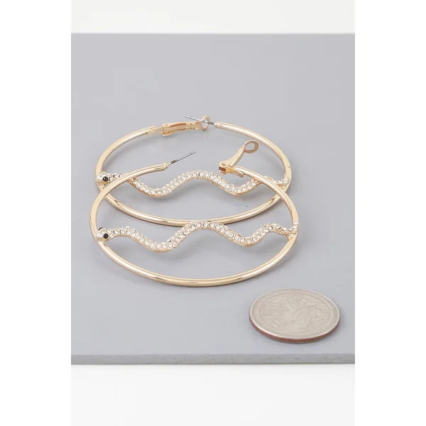 Bejeweled Snake Hoop Earrings