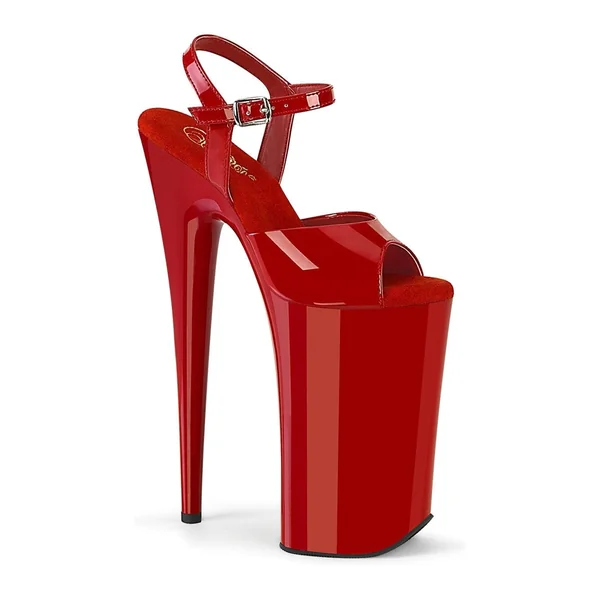 BEYOND-009 Red Faux Leather Sandal