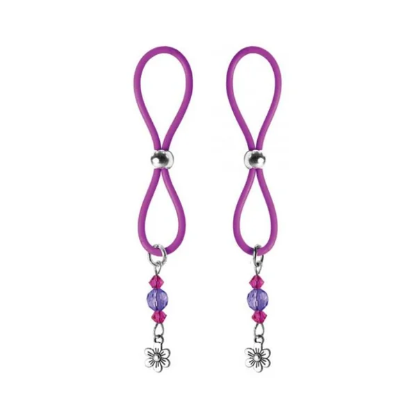 Bijoux de Nip Nipple Halos Flower Charm - Purple
