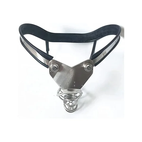 Black Emperor Hollow Cage Stainless Steel Male Chastity Belt