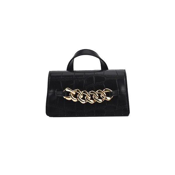 Black Gold Chain Accent Crossbody Purse