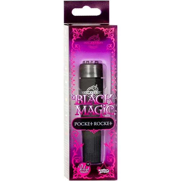 Black Magic Pocket Rocket Velvet Touch Waterproof 4.2 Inch Black