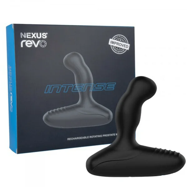 Black Revo Intense Rechargeable Rotating Vibrating Prostate Massager Silicone Vibrator