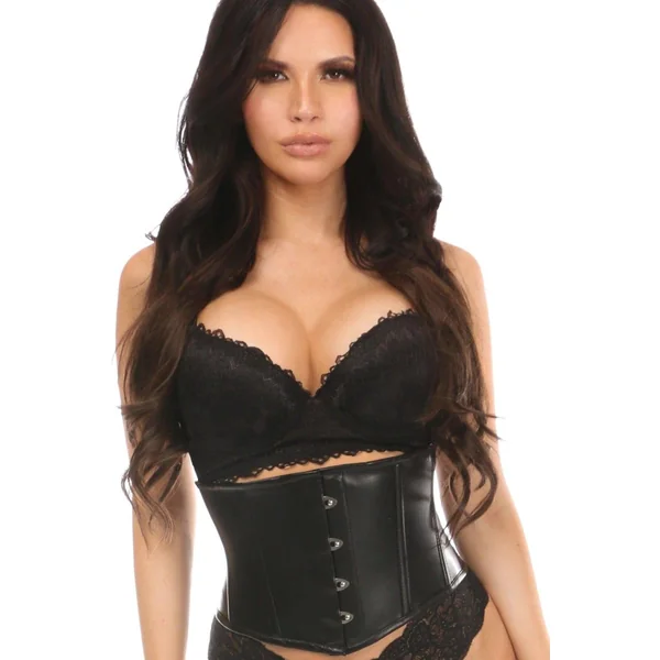 Black Wet Look Waist Cincher Corset