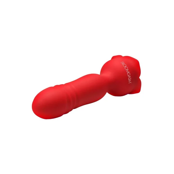 Bloomgasm Rose Delight Rechargeable Silicone Thrusting Vibrator – Red