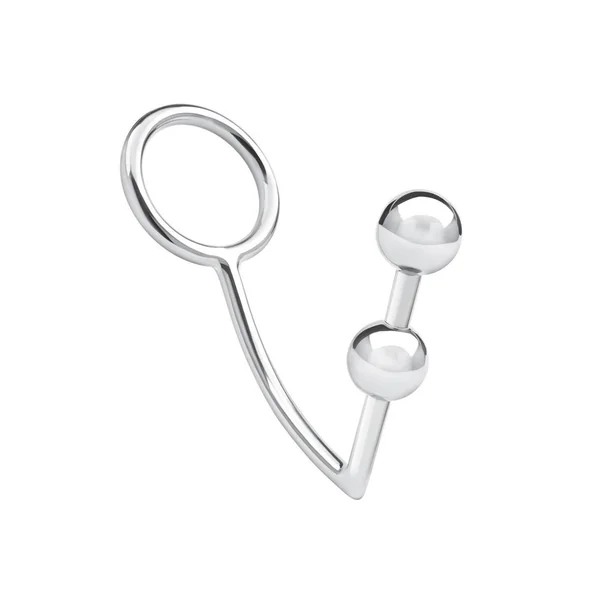 Blue Line 2 Bead Anal Hook and Cock Ring 45mm – Stainless Steel