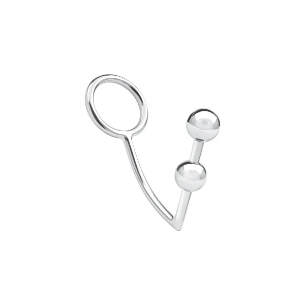 Blue Line 2 Bead Stainless Steel Anal Hook & Cock Ring