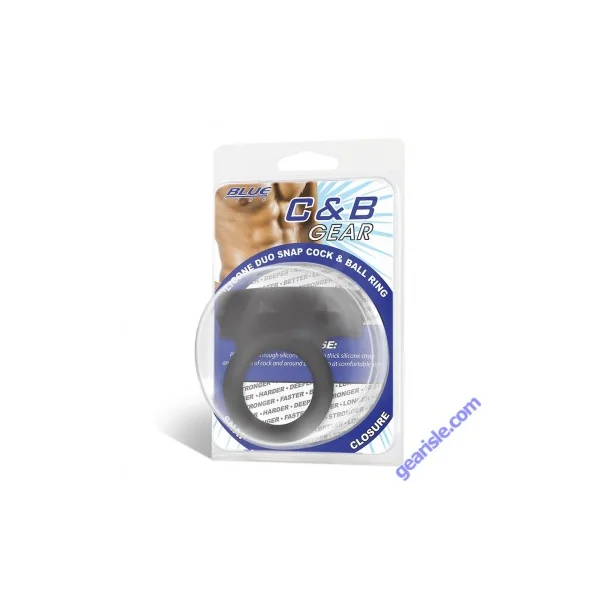 Blue Line Men Gear Silicone Duo Snap Cock & Ball Ring