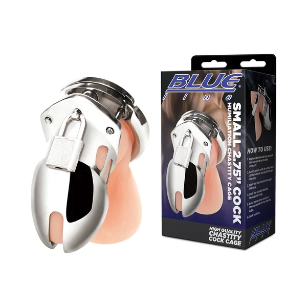 Blue Line Small 2.75 inches Cock Humiliation Chastity Cage