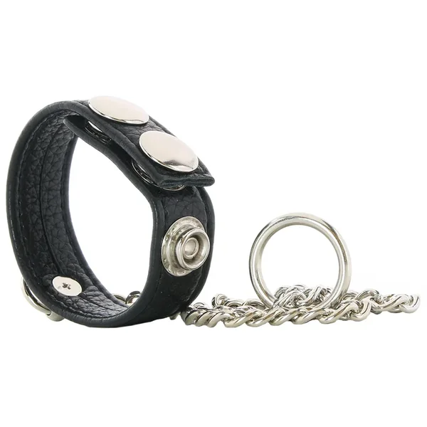 Blue Line Snap Cock Ring with Leash