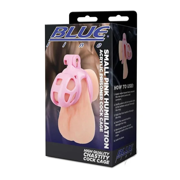 Blueline Small Humiliation Acrylic Prisoner Cock Cage - Pink