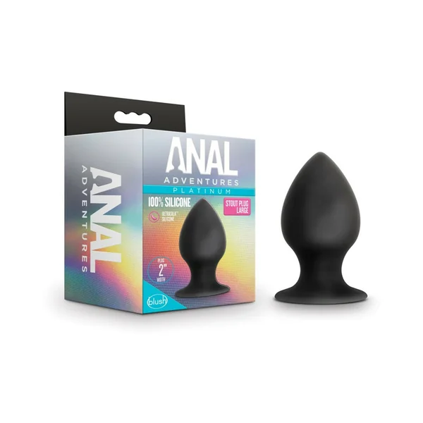 Blush Anal Adventures Platinum Silicone Anal Stout Plug - Large Black