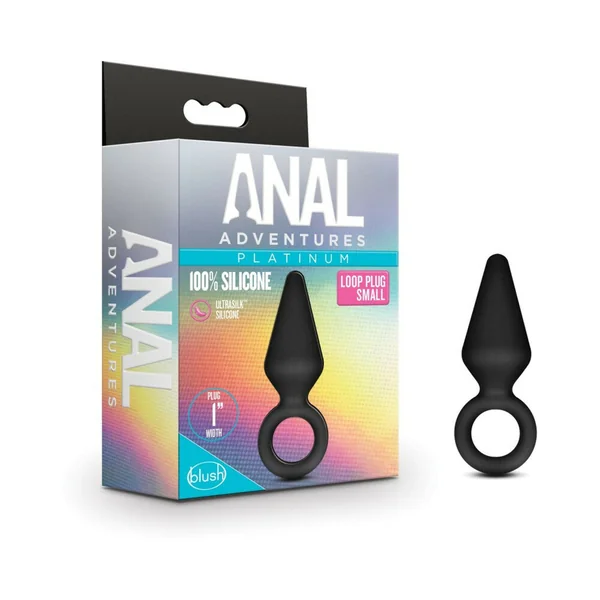 Blush Anal Adventures Platinum Silicone Loop Plug - Small Black