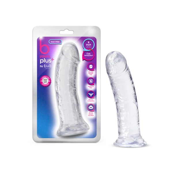 Blush B Yours Plus Roar n' Ride 8 inches Dildo with Suction Cup Clear
