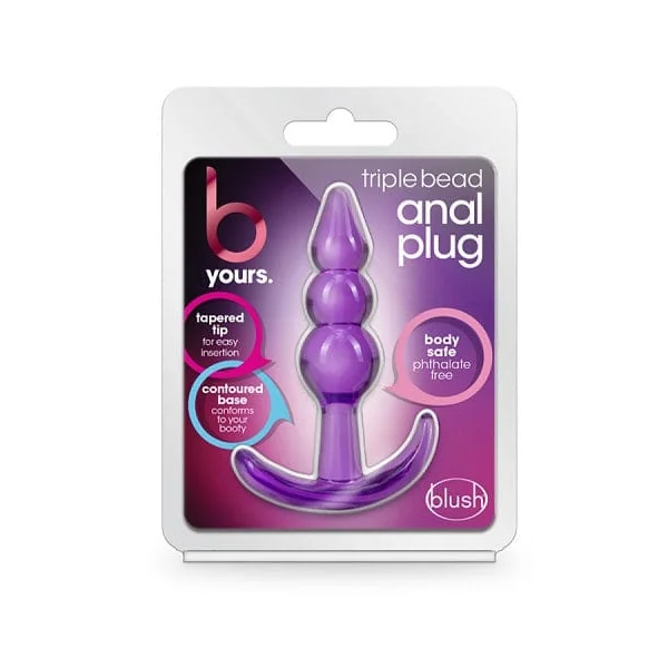 Blush B Yours Purple Triple Bead Anal Plug