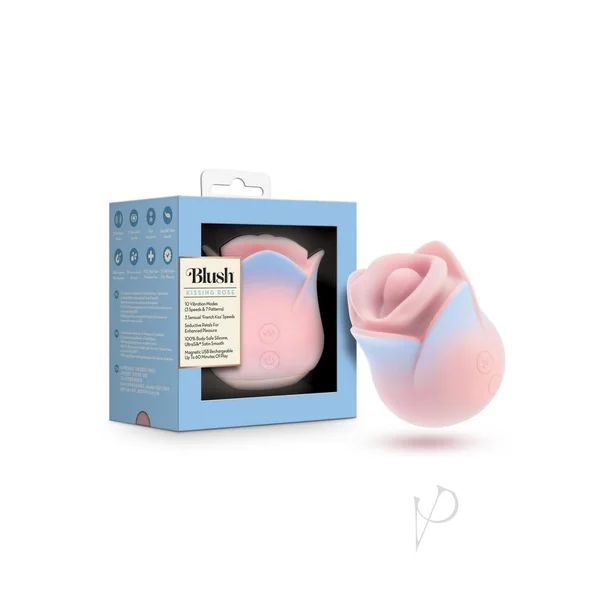 Blush collection Kissing Rose Rechargeable Silicone Clitoral Stimulator - Pink