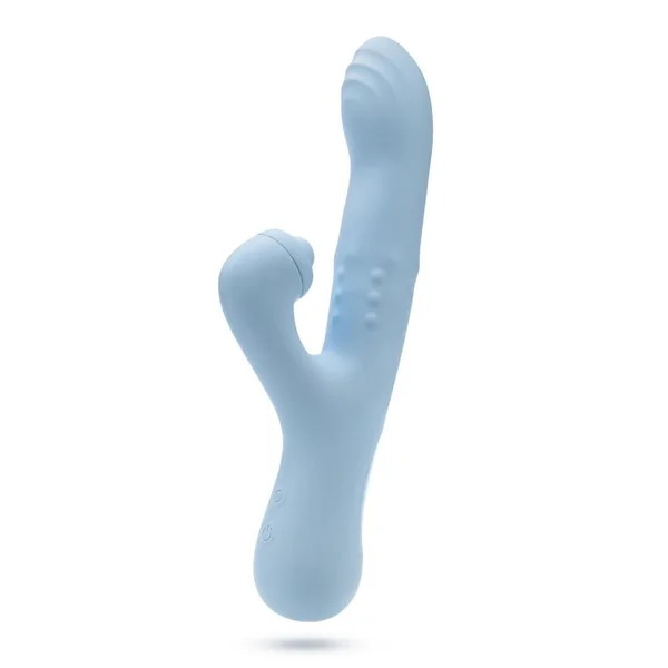 Blush Devin Rechargeable Silicone Rabbit Vibrator – Blue
