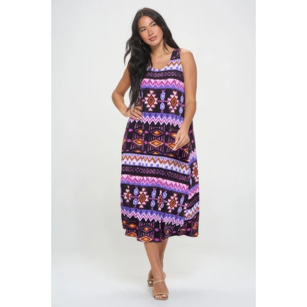 Bns Print Long Tank Dress