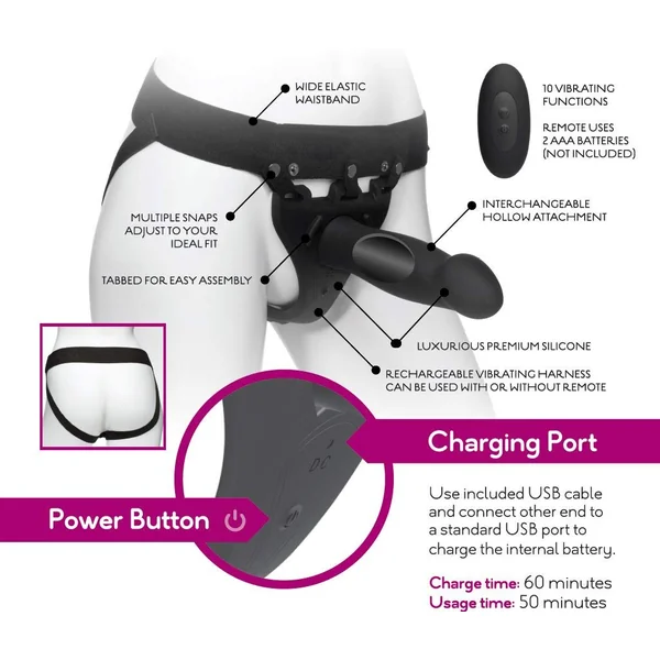 Body Extensions HollowSilicone Strap On Harness Kit