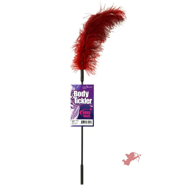 Body Tickler Ostrich Feather Tickler Red