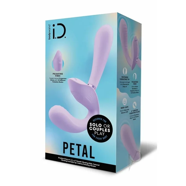 Bodywand I.D. Petal Rechargeable Silicone Strapless Strap-On - Lilac