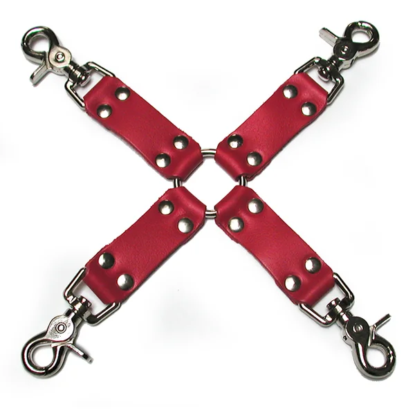 Bondage Basics Leather Red Hog Tie Straps