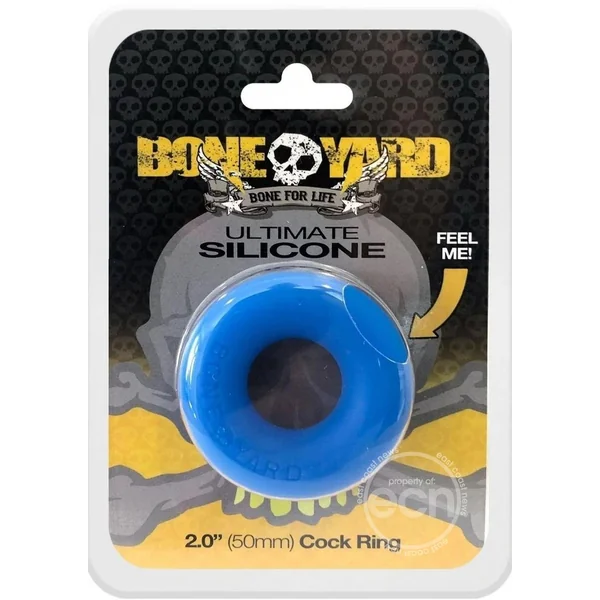 Boneyard Ultimate Silicone Cock Ring 2in - Blue