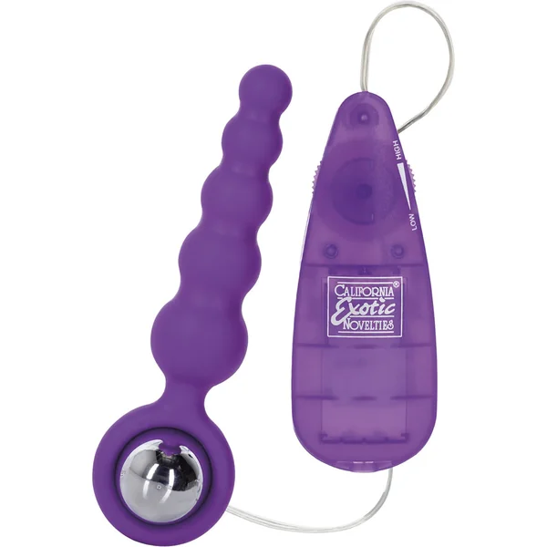 Booty Call Booty Shaker Silicone Remote Wired Control Anal Probe Purple 4 Inch