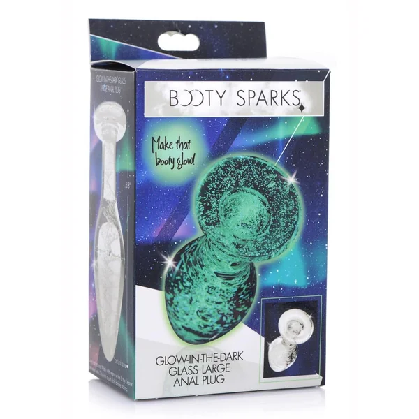 Booty Sparks Glow In The Dark Glass Anal Plug