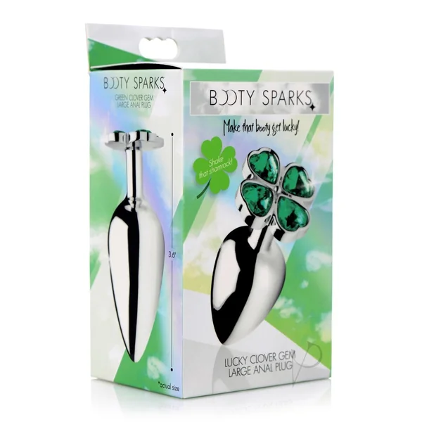 Booty Sparks Lucky Clover Gem Large Anal Plug - Green