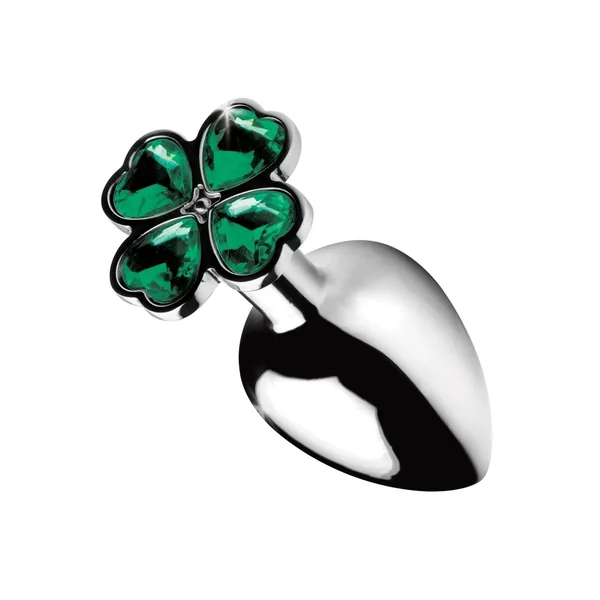 Booty Sparks Lucky Clover Gem Large Anal Plug - Green