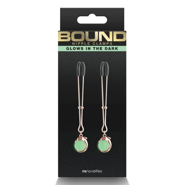 Bound Nipple Clamps G1 Iron Glow in the Dark -Rose Gold