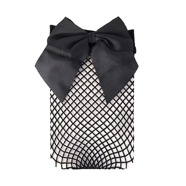 Bow Fishnet Ankle Socks Medium Mesh