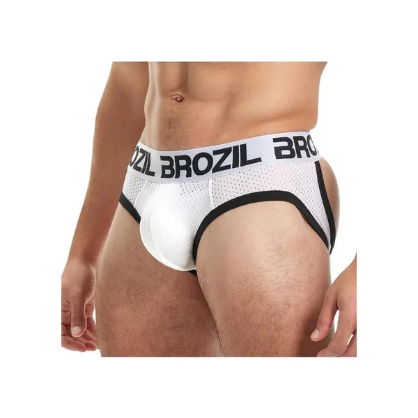 Brozil Ultra Sports Mesh Bulge Brief – Large/XLarge – White