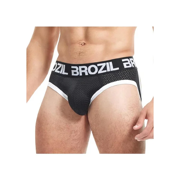 Brozil Ultra Sports Mesh Bulge Brief – Small/Medium – Black