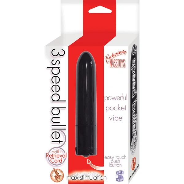 Bullet Vibe With Retrieval Cord Waterproof - Black