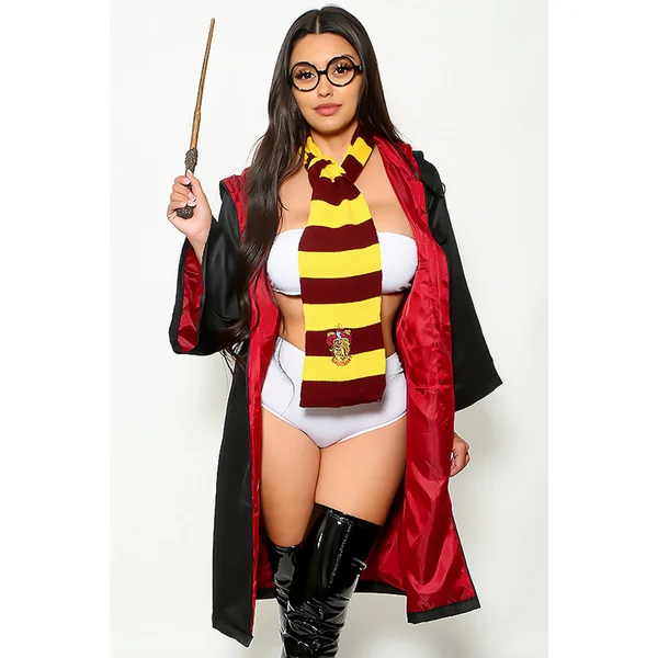 Burgundy Sexy Wizard 3 Piece Harry Halloween Costume