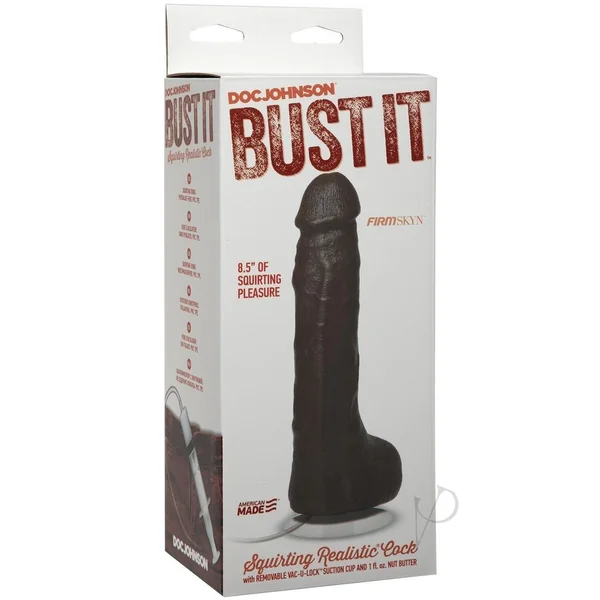 Bust It Squirting Dildo 8.5in - Black