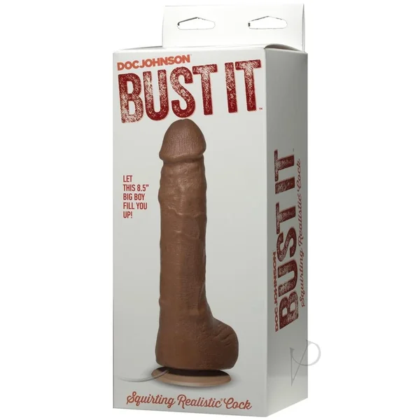 Bust It Squirting Dildo 8.5in - Chocolate