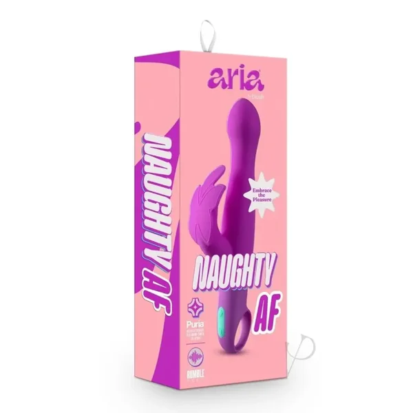 Buy Aria Naughty AF Silicone Vibrator - Plum