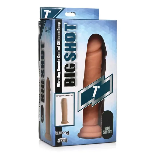 Buy Curve Novelties Big Shot 7" Vibrating 21X Silicone Dildo w/out Balls w/Remote - Light