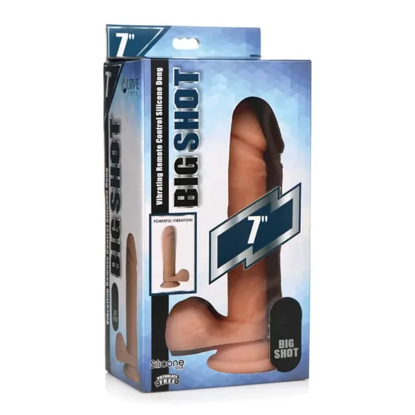 Buy Curve Novelties Big Shot 7" Vibrating 21X Silicone Dildo w/Remote - Light