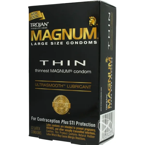 Buy Trojan Condom Magnum Thin Large Size Lubricated 12 Pack