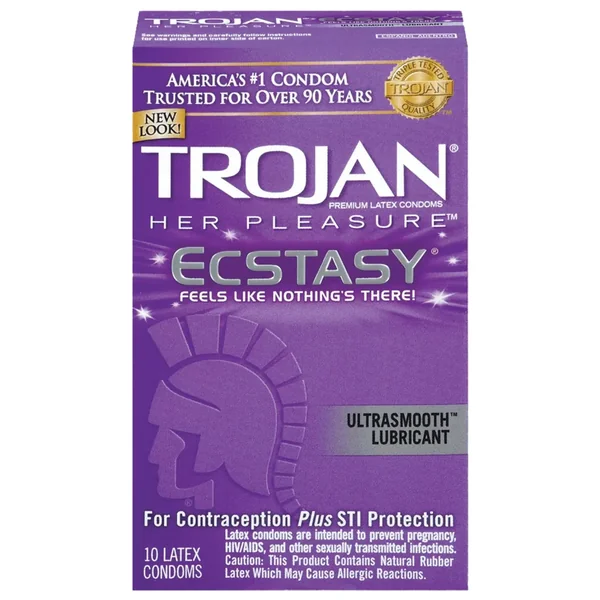 Buy Trojan Her Pleasure Ecstasy Condoms - Box of 10