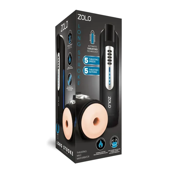 Buy ZOLO Long Stroke Thrusting Masturbator - Ivory